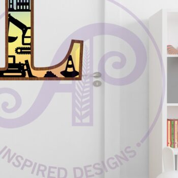 Intra απο ξύλο plywood Χρώμα wenge 3mm-4mm πάχος - Κατασκευή Large L Wall Letter 3 Layer Δίασταση 30x20 cm INTRAFABR-70055168 - Image 3