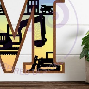 Intra απο ξύλο plywood  Χρώμα wenge 3mm-4mm πάχος - Κατασκευή Large M Wall Letter 3 Layer Δίασταση 30x20 cm INTRAFABR-113595701