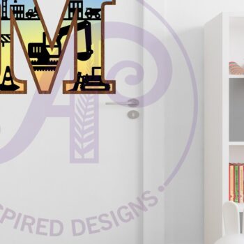 Intra απο ξύλο plywood  Χρώμα wenge 3mm-4mm πάχος - Κατασκευή Large M Wall Letter 3 Layer Δίασταση 30x20 cm INTRAFABR-113595701 - Image 3