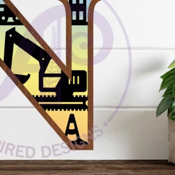 Intra απο ξύλο plywood Χρώμα wenge 3mm-4mm πάχος - Κατασκευή Large N Wall Letter 3 Layer Δίασταση 30x20 cm INTRAFABR-71528502 - Image 1