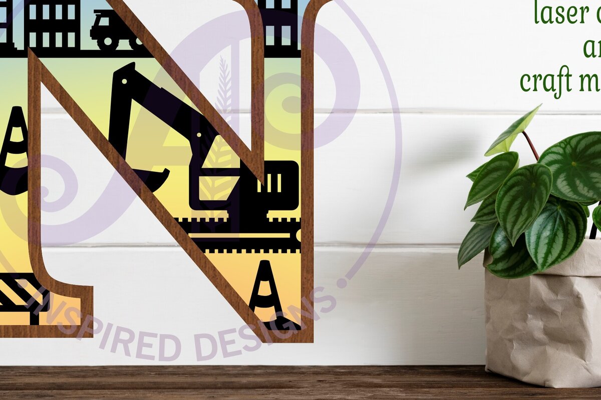 Intra απο ξύλο plywood  Χρώμα wenge 3mm-4mm πάχος - Κατασκευή Large N Wall Letter 3 Layer Δίασταση 30x20 cm INTRAFABR-71528502