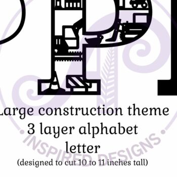 Intra απο ξύλο plywood  Χρώμα wenge 3mm-4mm πάχος - Κατασκευή Large P Wall Letter 3 Layer Δίασταση 30x20 cm INTRAFABR-121883355 - Image 2