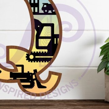 Intra απο ξύλο plywood Χρώμα wenge 3mm-4mm πάχος - Κατασκευή Large Q Wall Letter 3 Layer Δίασταση 30x20 cm INTRAFABR-69822857 - Image 1