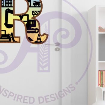 Intra απο ξύλο plywood  Χρώμα wenge 3mm-4mm πάχος - Κατασκευή Large R Wall Letter 3 Layer Δίασταση 30x20 cm INTRAFABR-122013946 - Image 3