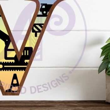 Intra απο ξύλο plywood  Χρώμα wenge 3mm-4mm πάχος - Κατασκευή Large V Wall Letter 3 Layer Δίασταση 30x20 cm INTRAFABR-29796760 - Image 1