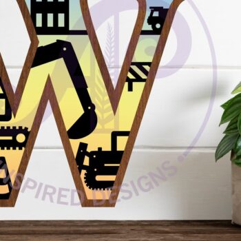 Intra απο ξύλο plywood  Χρώμα wenge 3mm-4mm πάχος - Κατασκευή Larg W Wall Letter 3 Layer Δίασταση 30x20 cm INTRAFABR-88256956 - Image 1