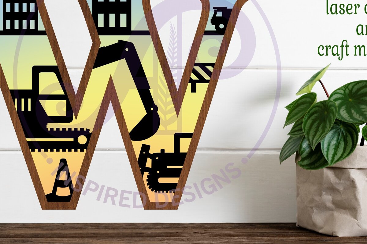 Intra απο ξύλο plywood  Χρώμα wenge 3mm-4mm πάχος - Κατασκευή Larg W Wall Letter 3 Layer Δίασταση 30x20 cm INTRAFABR-88256956