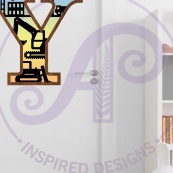 Intra απο ξύλο plywood  Χρώμα wenge 3mm-4mm πάχος - Κατασκευή Large Y Wall Letter 3 Layer Δίασταση 30x20 cm INTRAFABR-104846810 - Image 3