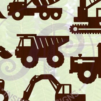 Intra απο ξύλο plywood Χρώμα wenge 3mm-4mm πάχος - Σχεδιασμός δέσμης 8 οχημάτων κατασκευής Δίασταση 30x20 cm INTRAFABR-33986882 - Image 1