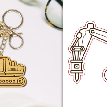 Intra απο ξύλο plywood  Χρώμα wenge 3mm-4mm πάχος - Μπρελόκ οχημάτων κατασκευής Lasercut Δίασταση 4x4 cm INTRAFABR-40952878 - Image 1