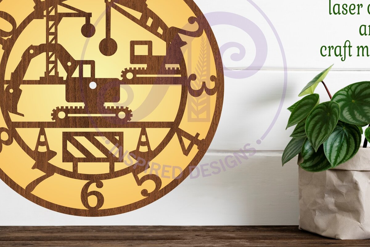 Intra απο ξύλο plywood  Χρώμα wenge 3mm-4mm πάχος - Πρότυπο ρολογιού τοίχου για οχήματα κατασκευών Δίασταση 30x20 cm INTRAFABR-81845555