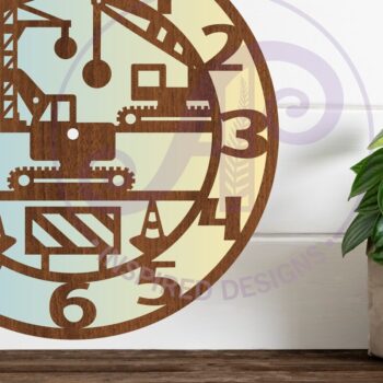 Intra απο ξύλο plywood  Χρώμα wenge 3mm-4mm πάχος - Πρότυπο ρολογιού τοίχου για οχήματα κατασκευών Δίασταση 30x20 cm INTRAFABR-81845555 - Image 2