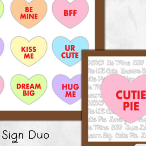 Intra απο ξύλο plywood Χρώμα wenge 3mm-4mm πάχος - λέιζερ Conversation Heart Sign Duo Δίασταση 30x8 cm INTRAFABR-102202105
