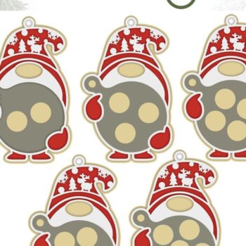 Intra απο ξύλο plywood  Χρώμα wenge 3mm-4mm πάχος - Cookies Στολίδι , Gnome Christmas Δίασταση 6x6 cm INTRAFABR-106046863 - Image 3