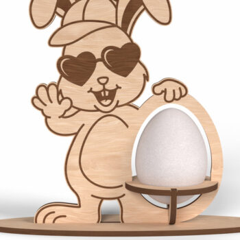 Intra απο ξύλο plywood Χρώμα wenge 3mm-4mm πάχος - Cool Bunny Πασχαλινή Αυγοθήκη Δίασταση 6x6 cm INTRAFABR-111384383 - Image 1