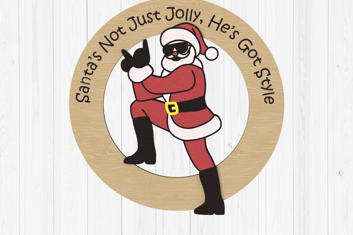 Intra απο ξύλο plywood  Χρώμα wenge 3mm-4mm πάχος - Δροσερό χριστουγεννιάτικο στολίδι του Άγιου Βασίλη με λέιζερ Δίασταση 6x6 cm INTRAFABR-74931196