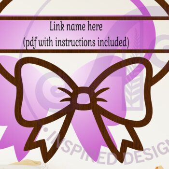 Intra απο ξύλο plywood  Χρώμα wenge 3mm-4mm πάχος - Κοκέτα Όνομα Φιόγκος Τοίχο σημάδι Δίασταση 30x20 cm INTRAFABR-101125527 - Image 2