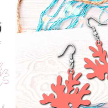 Intra απο ξύλο plywood  Χρώμα wenge 3mm-4mm πάχος - κοπής με λέιζερ Coral Summer Earrings Δίασταση 900x900 cm INTRAFABR-18309806 - Image 1