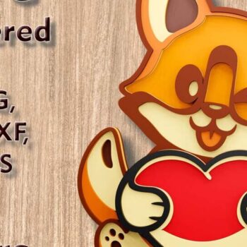 Intra απο ξύλο plywood  Χρώμα wenge 3mm-4mm πάχος - λέιζερ πολλαπλών επιπέδων Corgi 3D Δίασταση 9x7 cm INTRAFABR-76940684 - Image 1