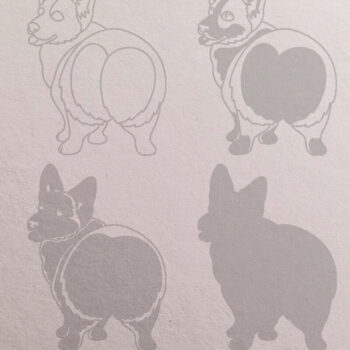 Intra απο ξύλο plywood  Χρώμα wenge 3mm-4mm πάχος - κοπής Corgi Dog Butt 3D Layer Δίασταση 30x20 cm INTRAFABR-16033361 - Image 2