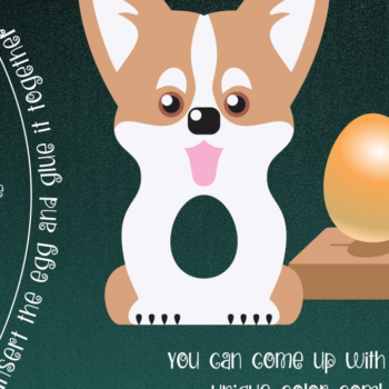 Intra απο ξύλο plywood  Χρώμα wenge 3mm-4mm πάχος - Σκύλος Corgi | Πρότυπο θήκης αυγών Δίασταση 15x15 cm INTRAFABR-102980427 - Image 1