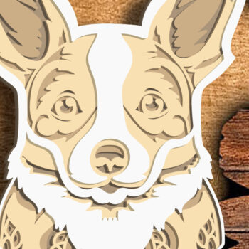 Intra απο ξύλο plywood Χρώμα wenge 3mm-4mm πάχος - Corgi , Gifts Dog Silhouette Δίασταση 30x20 cm INTRAFABR-103926680 - Image 1