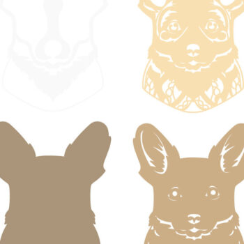 Intra απο ξύλο plywood Χρώμα wenge 3mm-4mm πάχος - Corgi , Gifts Dog Silhouette Δίασταση 30x20 cm INTRAFABR-103926680 - Image 2