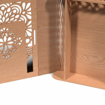 Intra απο ξύλο plywood Χρώμα wenge 3mm-4mm πάχος - Γωνιακό λουλουδάτο μοτίβο Box Δίασταση 30x30 cm INTRAFABR-104827017 - Image 7