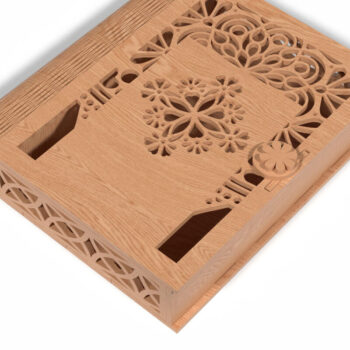 Intra απο ξύλο plywood Χρώμα wenge 3mm-4mm πάχος - Γωνιακό λουλουδάτο μοτίβο Box Δίασταση 30x30 cm INTRAFABR-104827017 - Image 8