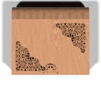 Intra απο ξύλο plywood Χρώμα wenge 3mm-4mm πάχος - Γωνιακό μοτίβο κοπής με λέιζερ Ξύλινο κουτί Δίασταση 30x30 cm INTRAFABR-104923595 - Image 1