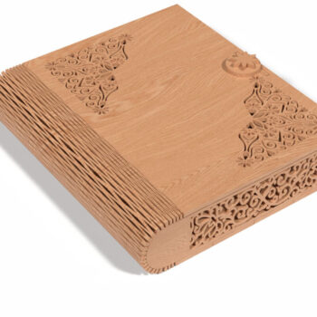 Intra απο ξύλο plywood Χρώμα wenge 3mm-4mm πάχος - Γωνιακό μοτίβο κοπής με λέιζερ Ξύλινο κουτί Δίασταση 30x30 cm INTRAFABR-104923595 - Image 4