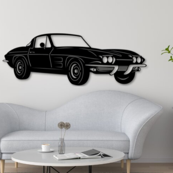 Intra απο ξύλο plywood  Χρώμα wenge 3mm-4mm πάχος - Μοντέλο αυτοκινήτου Corvette C2 , Car Dxf Δίασταση 20x20 cm INTRAFABR-107015684 - Image 1