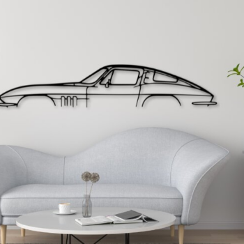 Intra απο ξύλο plywood Χρώμα wenge 3mm-4mm πάχος - Corvette C2 Car Silhouette Δίασταση 20x20 cm INTRAFABR-125336344 - Image 1