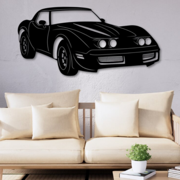 Intra απο ξύλο plywood  Χρώμα wenge 3mm-4mm πάχος - Πρότυπο κοπής Corvette C3, Δίασταση 20x20 cm INTRAFABR-104827160 - Image 1