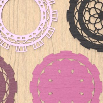 Intra απο ξύλο plywood  Χρώμα wenge 3mm-4mm πάχος - Cosmos Flower Mandala Δίασταση 30x30 cm INTRAFABR-123889330 - Image 2