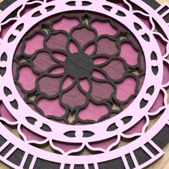Intra απο ξύλο plywood  Χρώμα wenge 3mm-4mm πάχος - Cosmos Flower Mandala Δίασταση 30x30 cm INTRAFABR-123889330 - Image 3