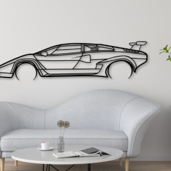Intra απο ξύλο plywood  Χρώμα wenge 3mm-4mm πάχος - Countach Car Silhouette Dxf Δίασταση 20x20 cm INTRAFABR-91377381 - Image 1