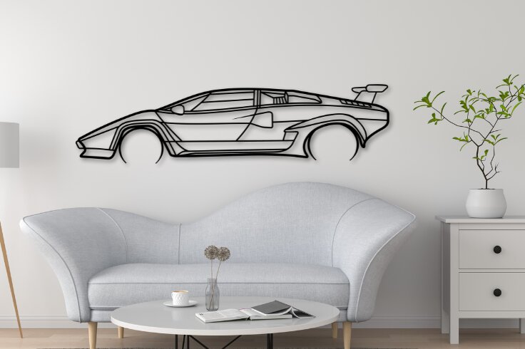 Intra απο ξύλο plywood  Χρώμα wenge 3mm-4mm πάχος - Countach Car Silhouette Dxf Δίασταση 20x20 cm INTRAFABR-91377381