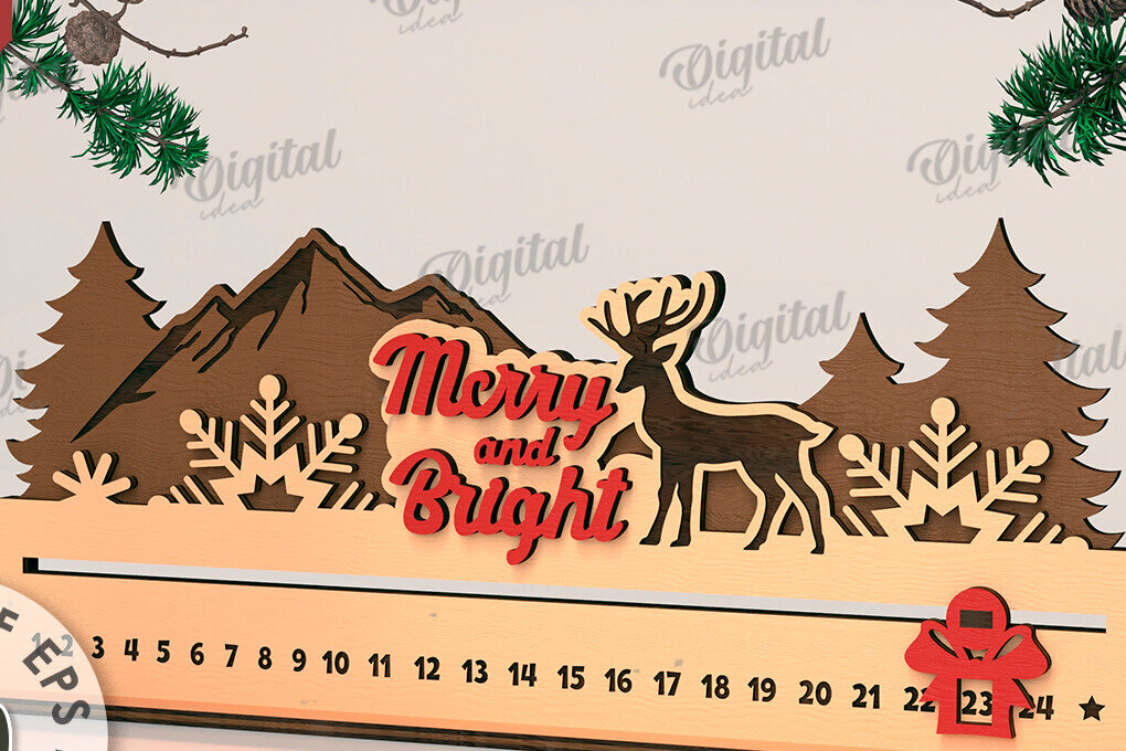 Intra απο ξύλο plywood  Χρώμα wenge 3mm-4mm πάχος - Countdown Advent Calendar Δίασταση 30x20 cm INTRAFABR-29630927