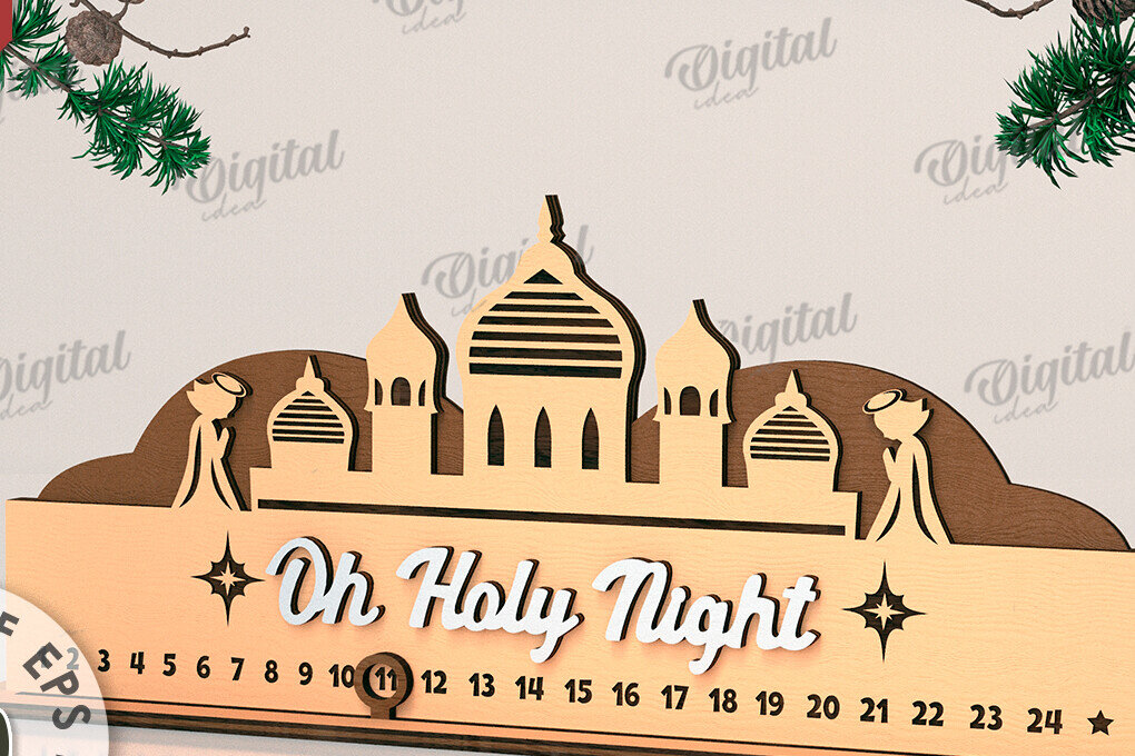 Intra απο ξύλο plywood  Χρώμα wenge 3mm-4mm πάχος - Countdown Advent Calendar Δίασταση 30x20 cm INTRAFABR-69225837