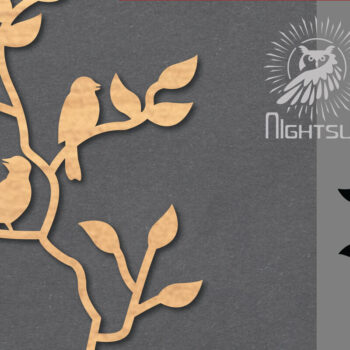 Intra απο ξύλο plywood  Χρώμα wenge 3mm-4mm πάχος - Διακόσμηση Couple Bird 1 Δίασταση 20x20 cm INTRAFABR-68963715 - Image 1