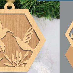 Intra απο ξύλο plywood  Χρώμα wenge 3mm-4mm πάχος - Στολίδι Couple Birds 3 Δίασταση 6x6 cm INTRAFABR-68457576