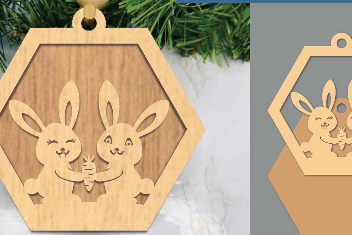 Intra απο ξύλο plywood  Χρώμα wenge 3mm-4mm πάχος - Στολίδι με κομμένο λέιζερ Ζευγάρι Δίασταση 6x6 cm INTRAFABR-28309070