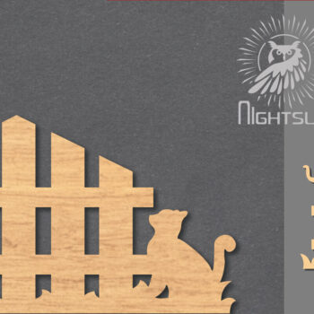 Intra απο ξύλο plywood 3mm-4mm πάχος - Ζευγάρι γάτα στο φράχτη Δίασταση 20x20 cm INTRAFABR-61660626 - Image 1
