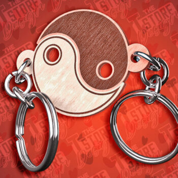 Intra απο ξύλο plywood Χρώμα wenge 3mm-4mm πάχος - Μπρελόκ Καρδιά Ζευγαριού | Δίασταση 4x4 cm INTRAFABR-121527457 - Image 1