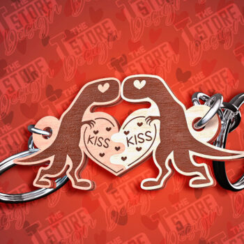 Intra απο ξύλο plywood  Χρώμα wenge 3mm-4mm πάχος - Μπρελόκ Καρδιά Ζευγαριού | Δίασταση 4x4 cm INTRAFABR-68799437 - Image 1