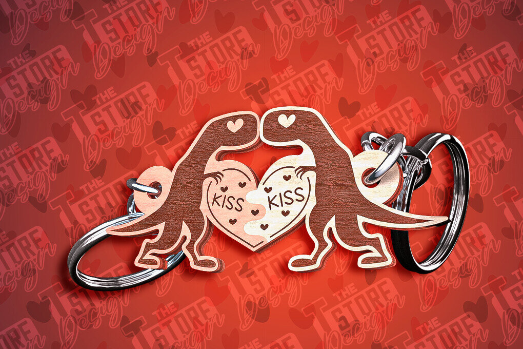 Intra απο ξύλο plywood  Χρώμα wenge 3mm-4mm πάχος - Μπρελόκ Καρδιά Ζευγαριού | Δίασταση 4x4 cm INTRAFABR-68799437