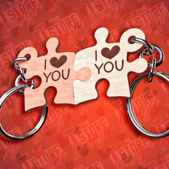 Intra απο ξύλο plywood Χρώμα wenge 3mm-4mm πάχος - Μπρελόκ Καρδιά Ζευγαριού | Δίασταση 4x4 cm INTRAFABR-11218392 - Image 1