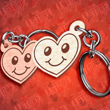 Intra απο ξύλο plywood  Χρώμα wenge 3mm-4mm πάχος - Μπρελόκ Καρδιά Ζευγαριού | Δίασταση 4x4 cm INTRAFABR-117736394 - Image 1