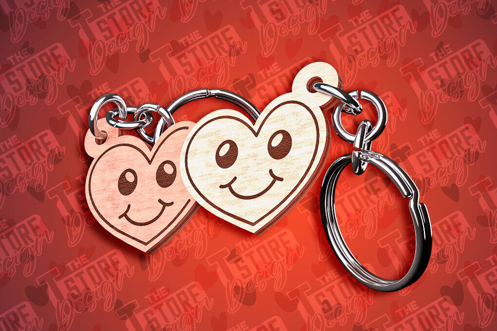 Intra απο ξύλο plywood  Χρώμα wenge 3mm-4mm πάχος - Μπρελόκ Καρδιά Ζευγαριού | Δίασταση 4x4 cm INTRAFABR-117736394